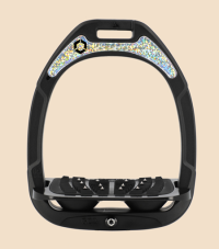PAIR OF BLACK GREEN COMPOSITE STIRRUPS