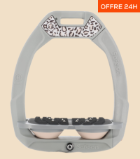 PAIRE D'ÉTRIERS SAFE-ON GRIS LEO BLANC